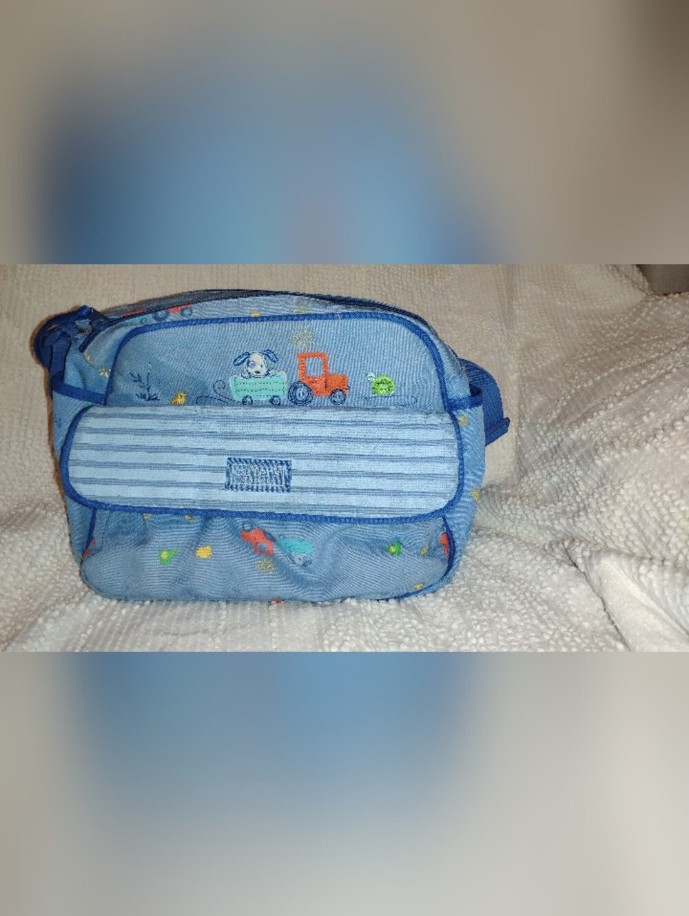 Vintage Y2K Carter's Starters RARE Blue Puppy Diaper Bag